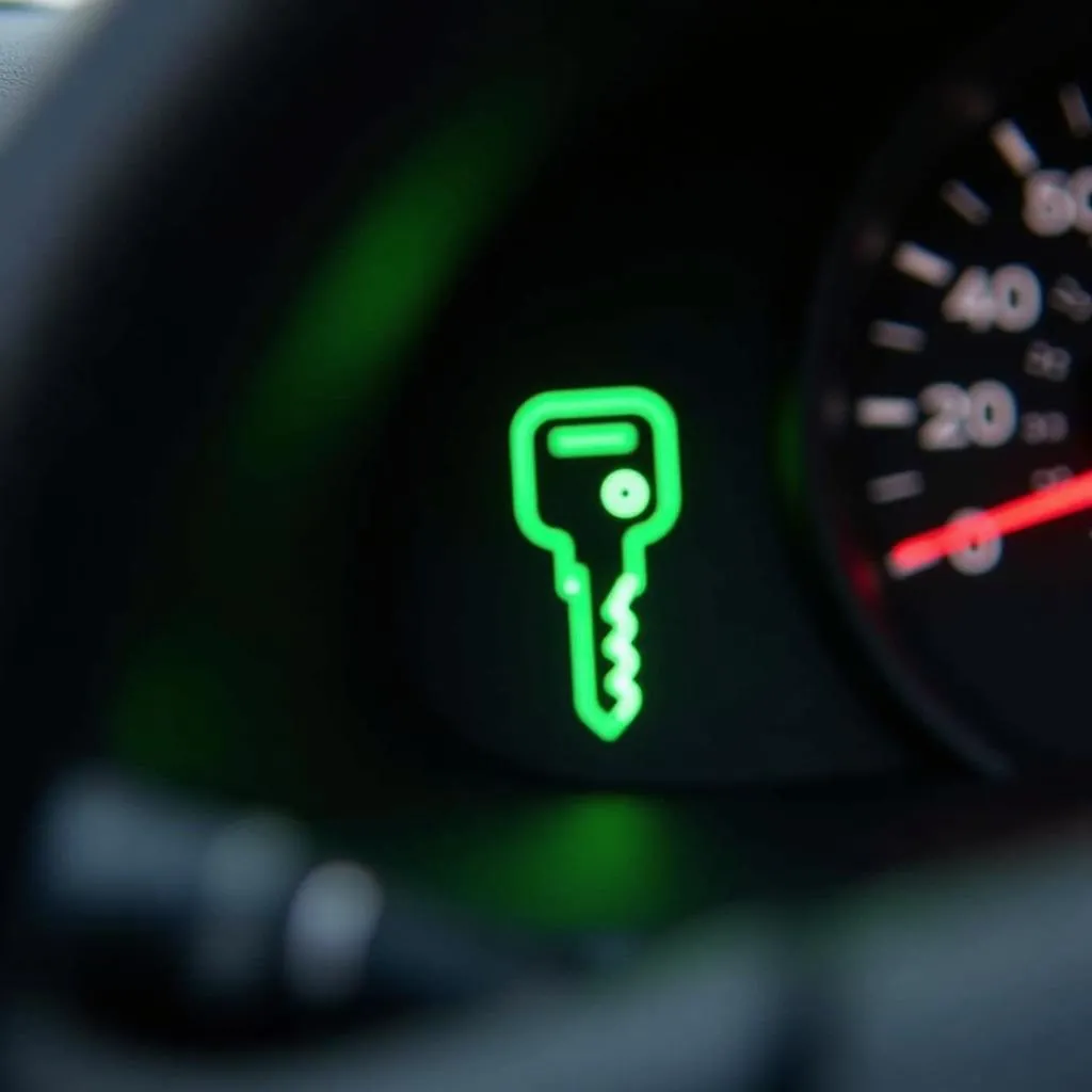 Honda Accord dashboard with flashing green key symbol