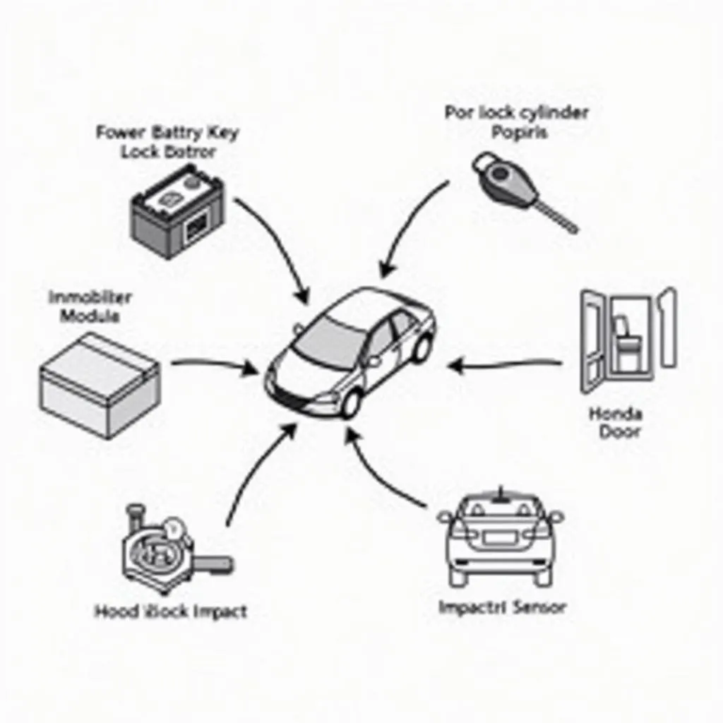 Honda Civic Anti-theft System Components