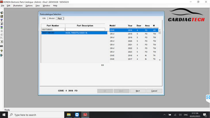 Search Vehicle's Part Numbers with HONDA EPC 2023