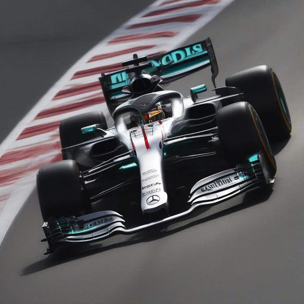 Lewis Hamilton driving Mercedes F1 car