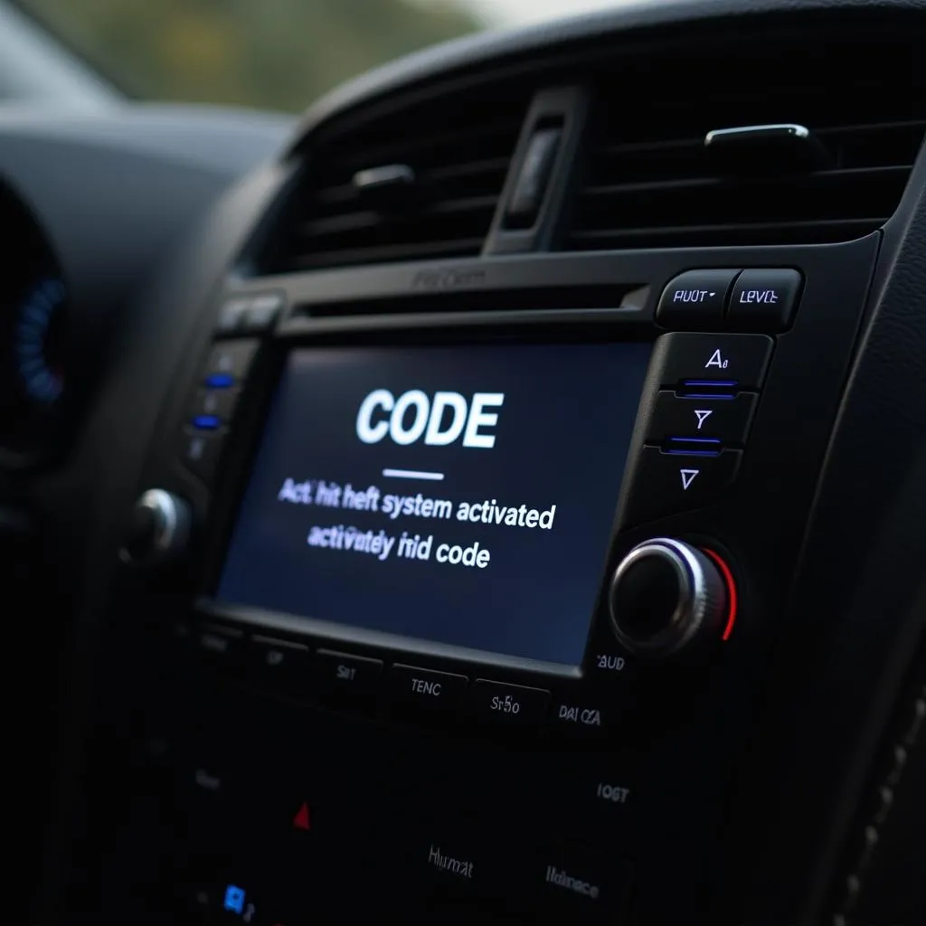 Car radio display showing "CODE"