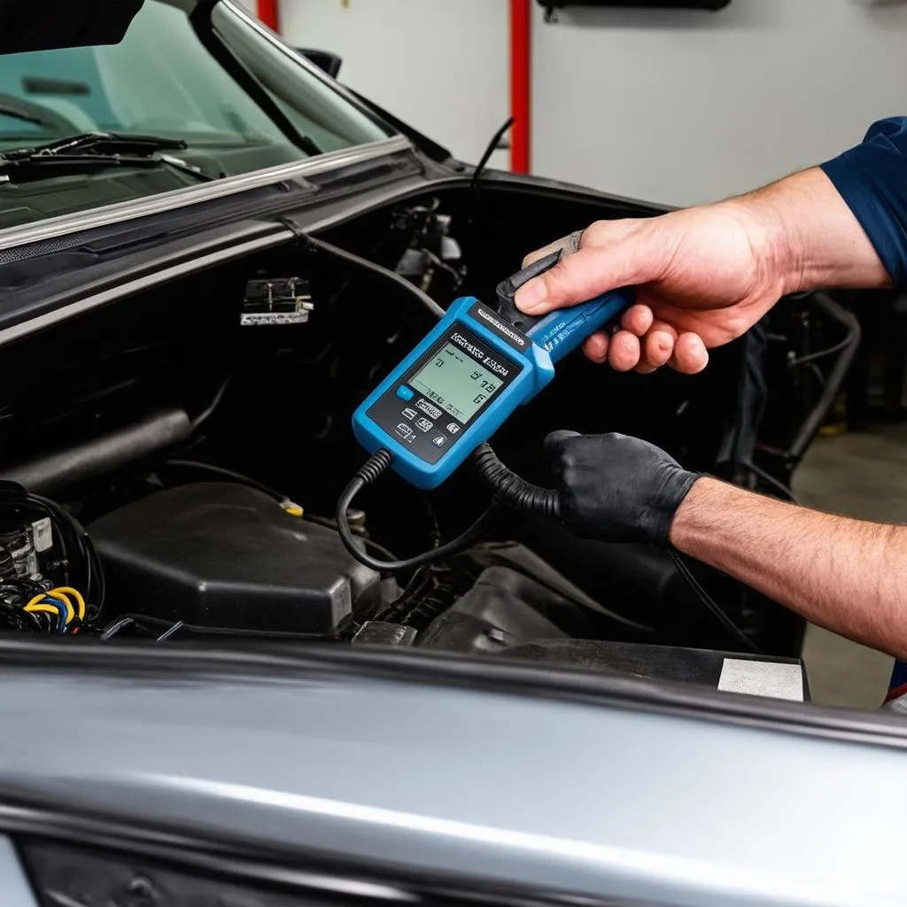 Mechanic Using Diagnostic Tool