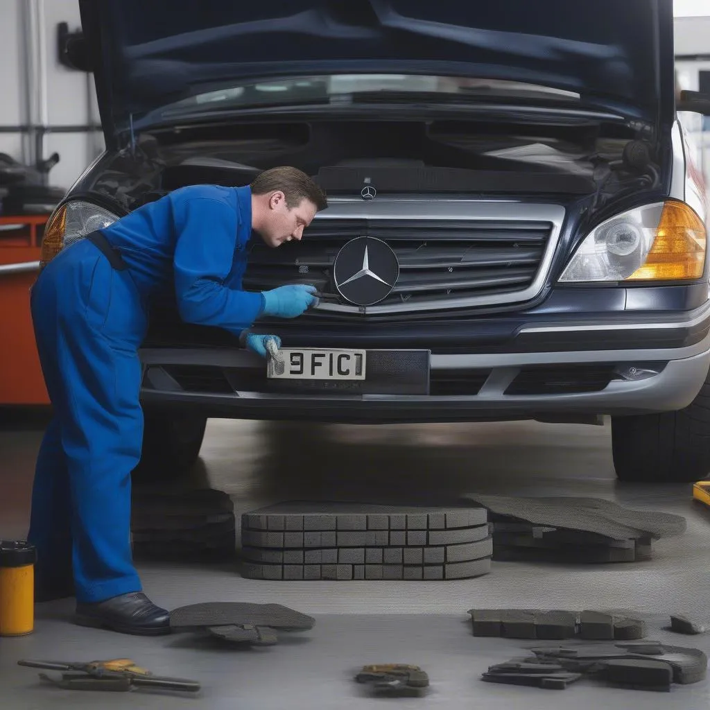 Mercedes Brake Pad Inspection