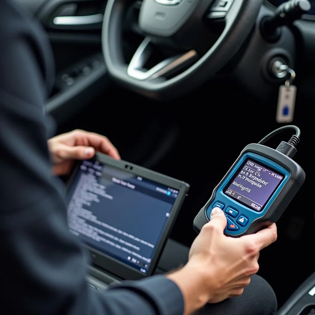 Car Diagnostic Tool in Use