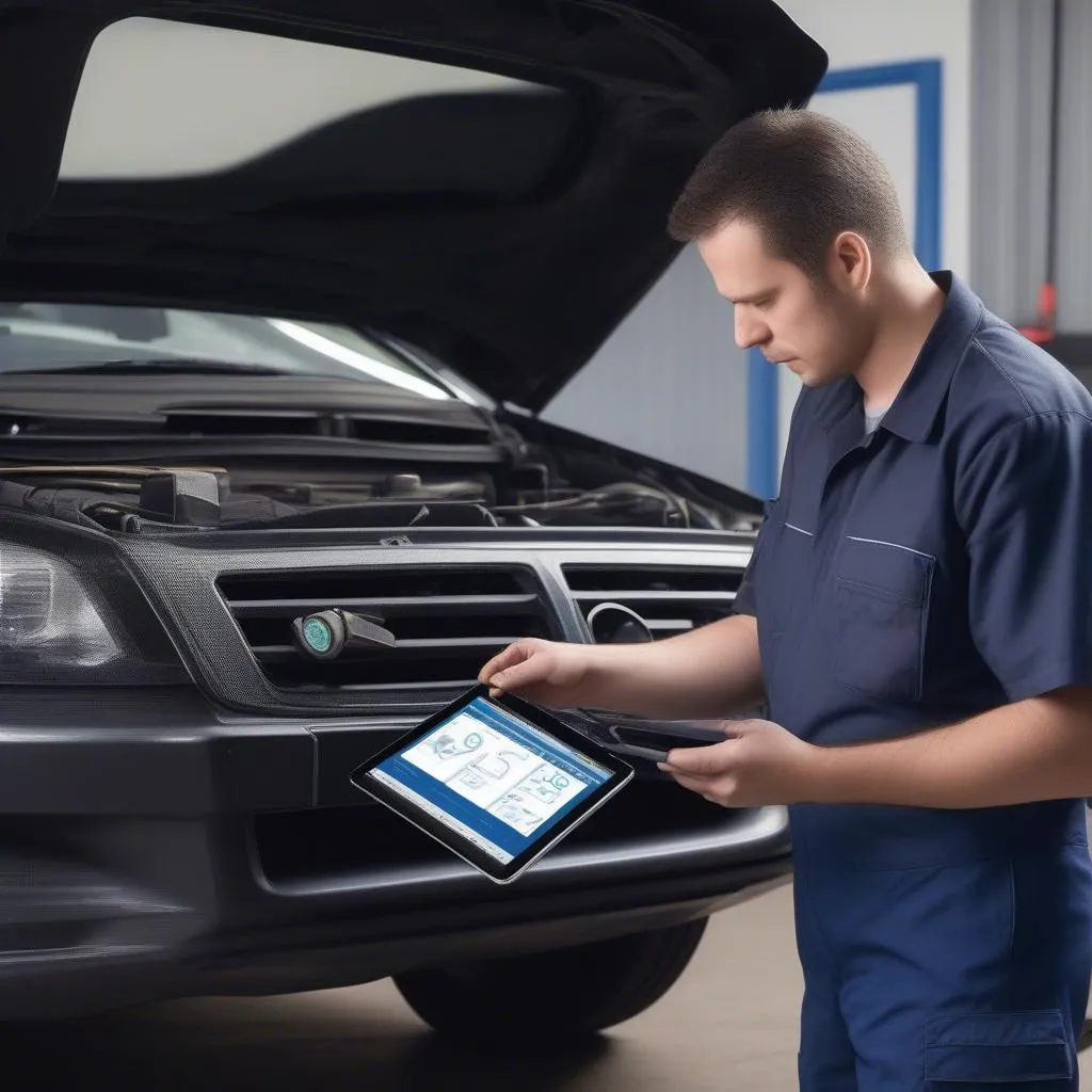 Mechanic Using VCDS Mobile