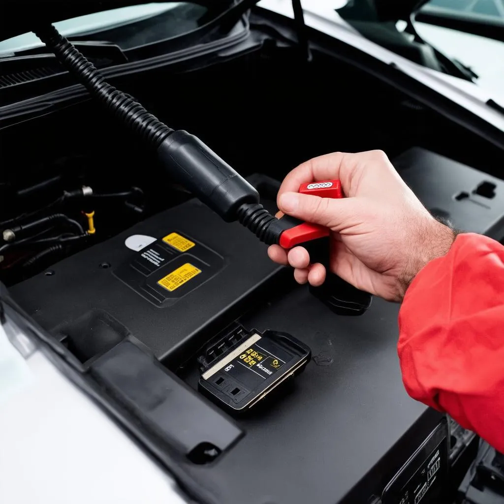 Mechanic using VCDS on Audi