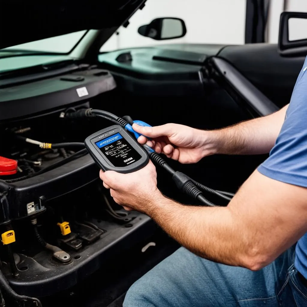 Mechanic Using VCDS on Car