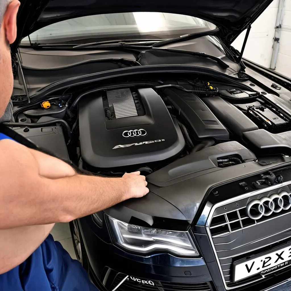 Mechanic Using VCDS Unlimited on Audi