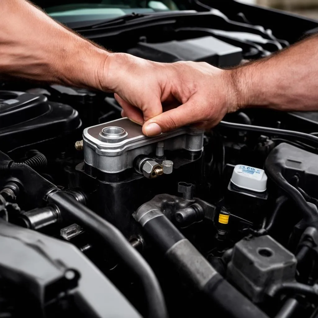 Mechanic Working on Mercedes SBC System