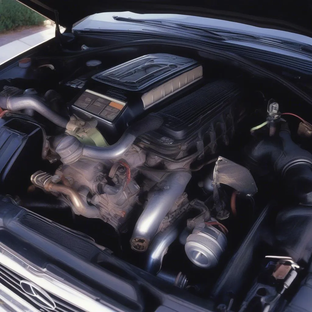 Mercedes 420SEL Engine Bay