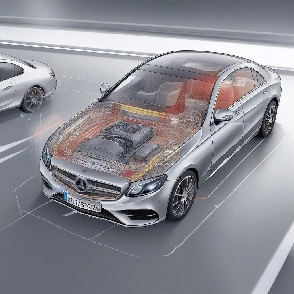 Mercedes Active Brake Assist Illustration