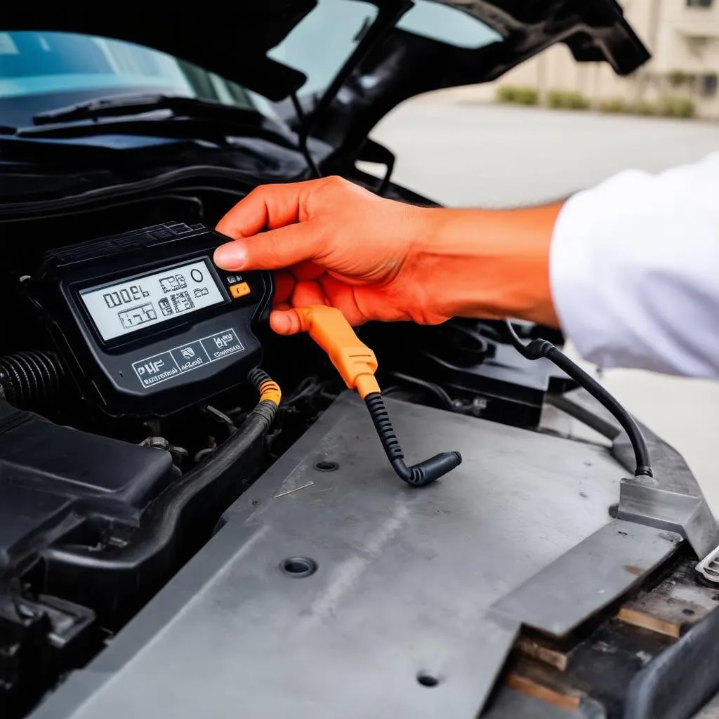 Mercedes Benz Diagnostic Tool in Use