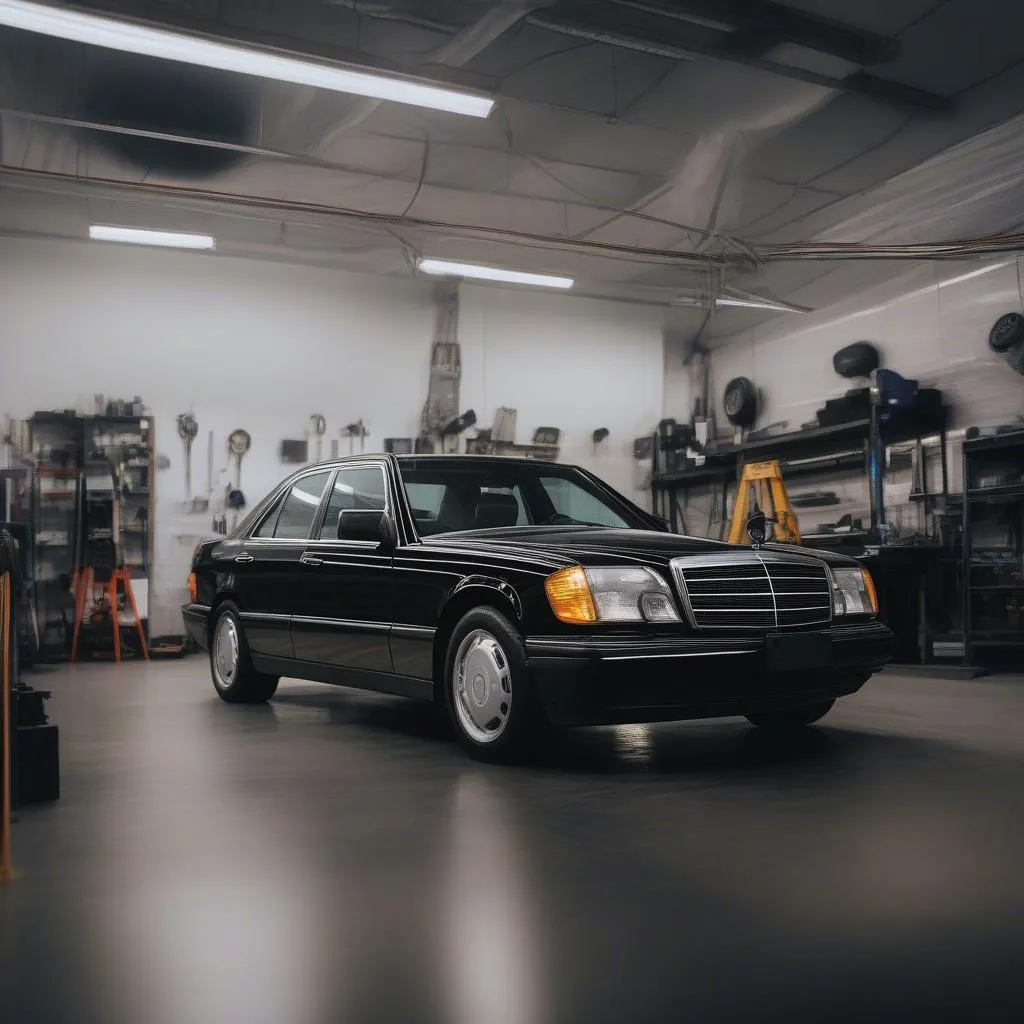 Mercedes Benz in Repair Shop