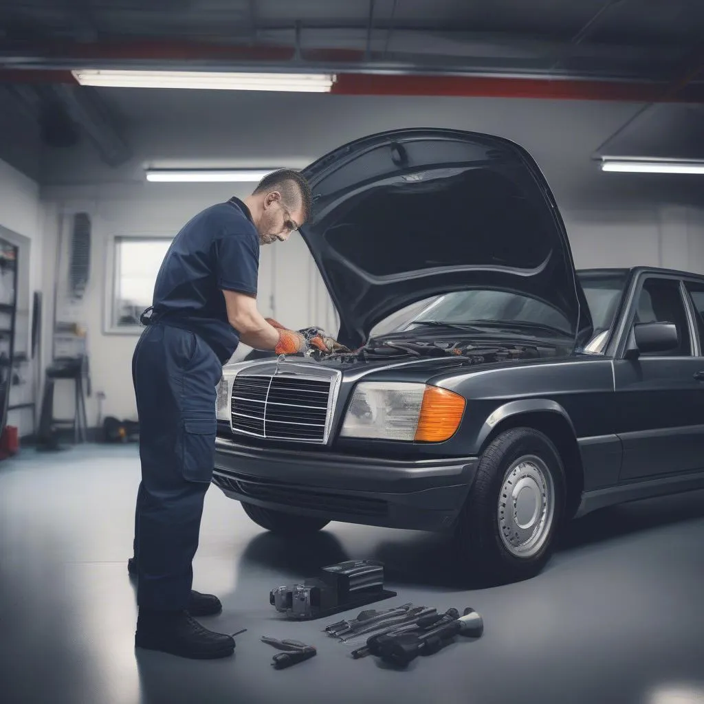 Mercedes Benz Mechanic at Work