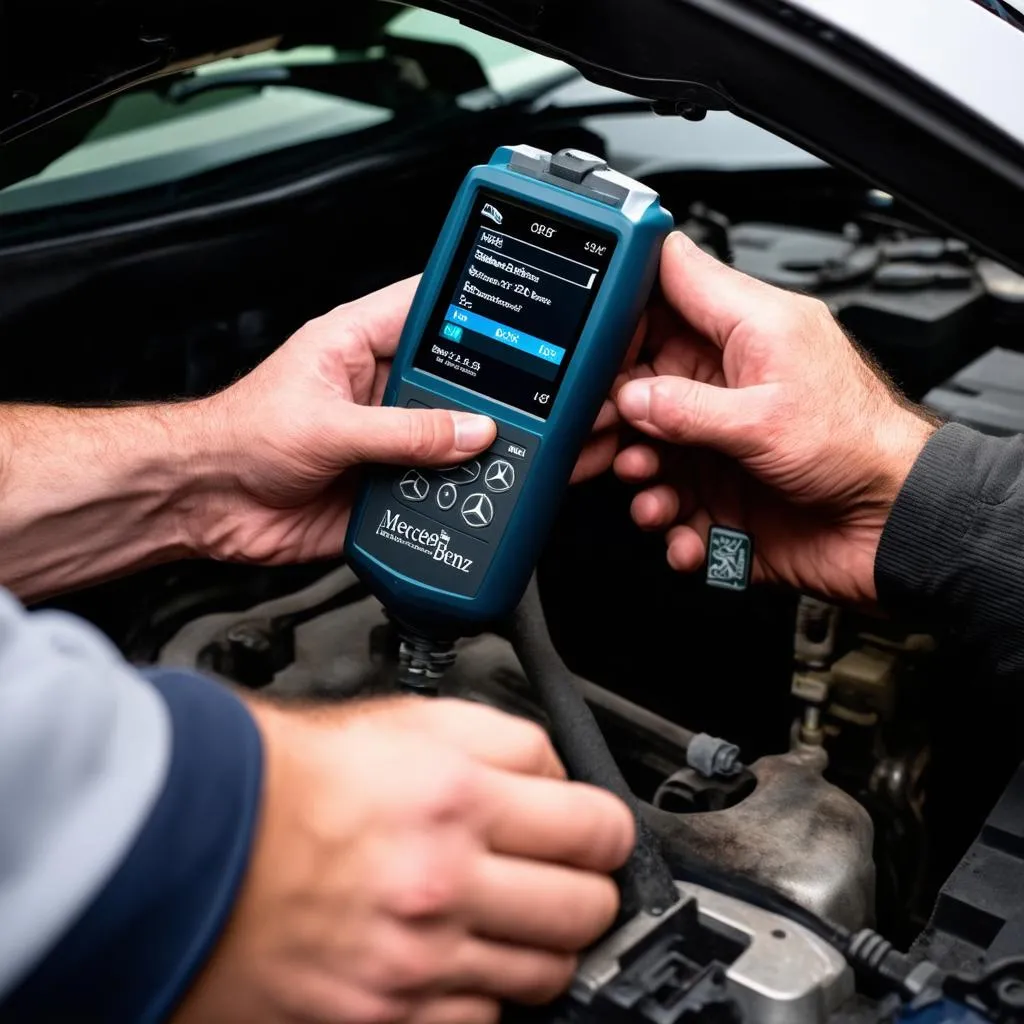 Mercedes Benz OEM Scan Tool in use