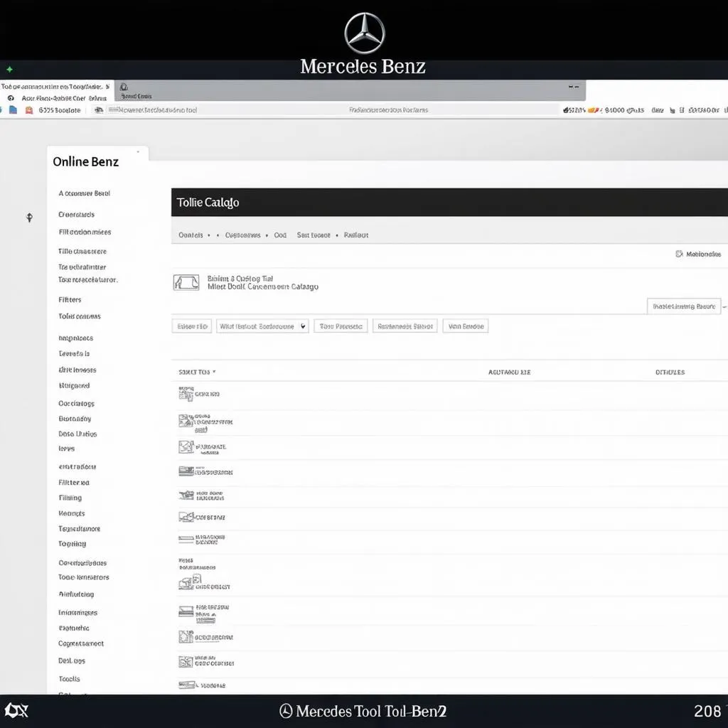 Mercedes Benz Tool Catalog Screenshot