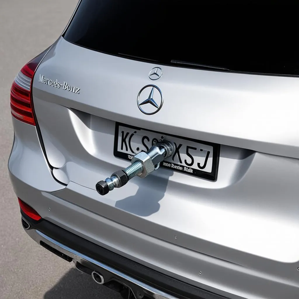 Mercedes-Benz Tow Hook Tool in Use