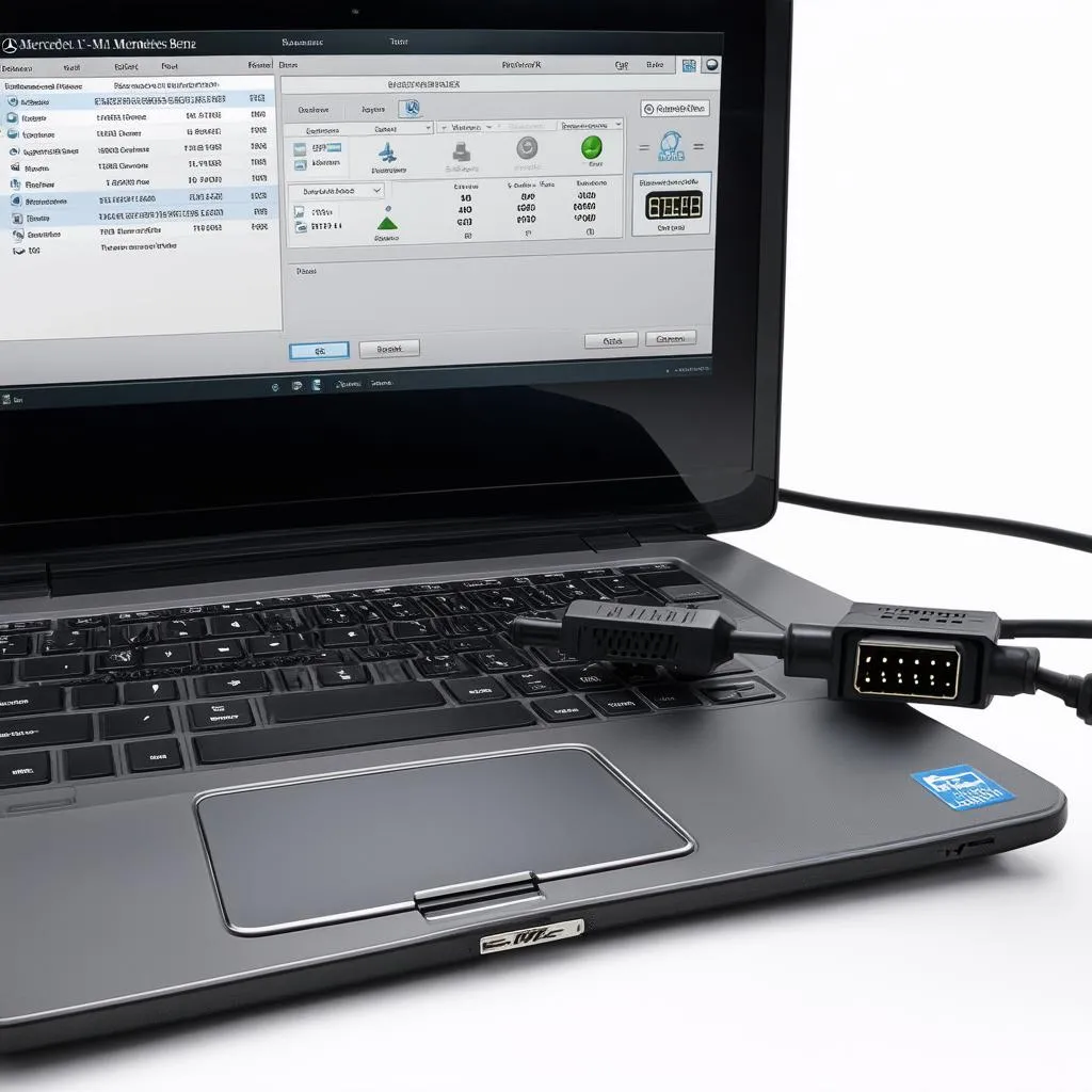 Mercedes Diagnostic Software on Laptop