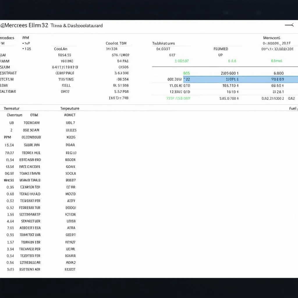 Mercedes ELM327 Software Dashboard