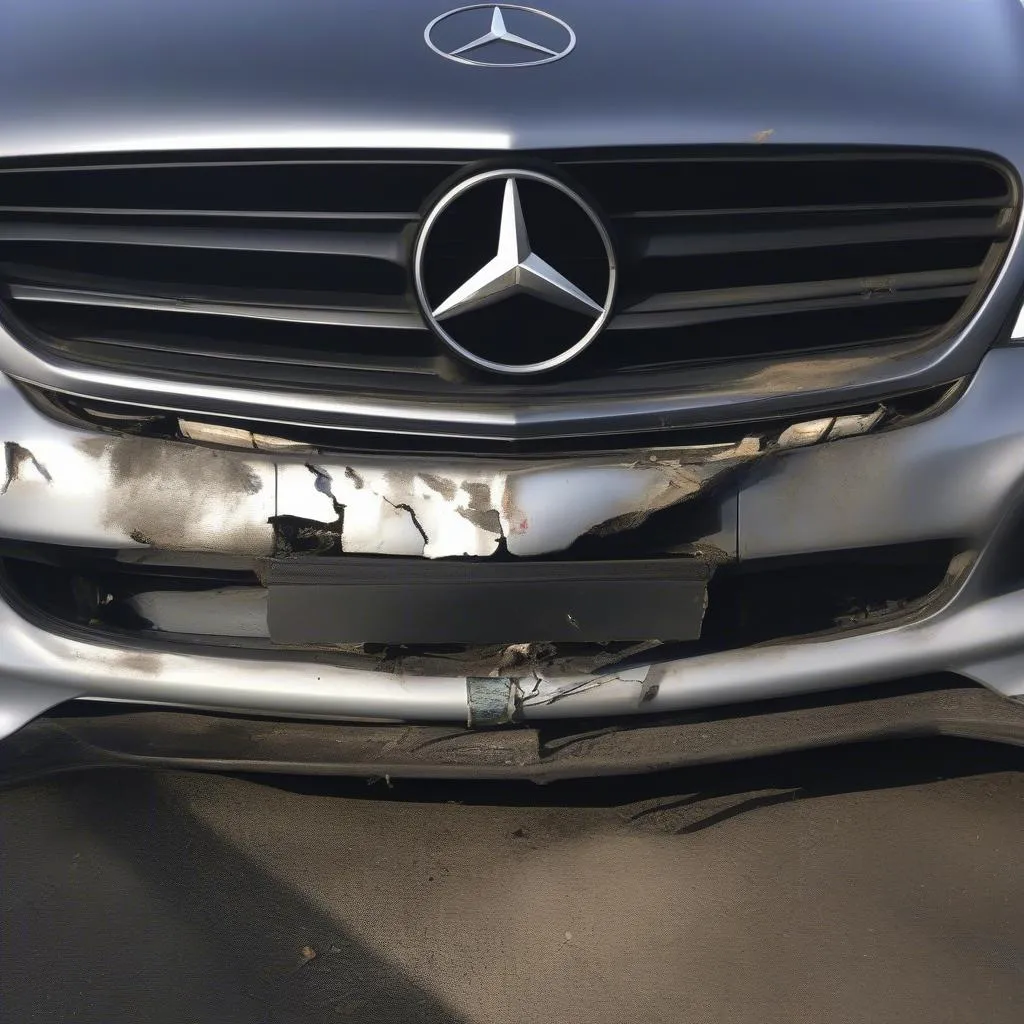 Mercedes front bumper damage