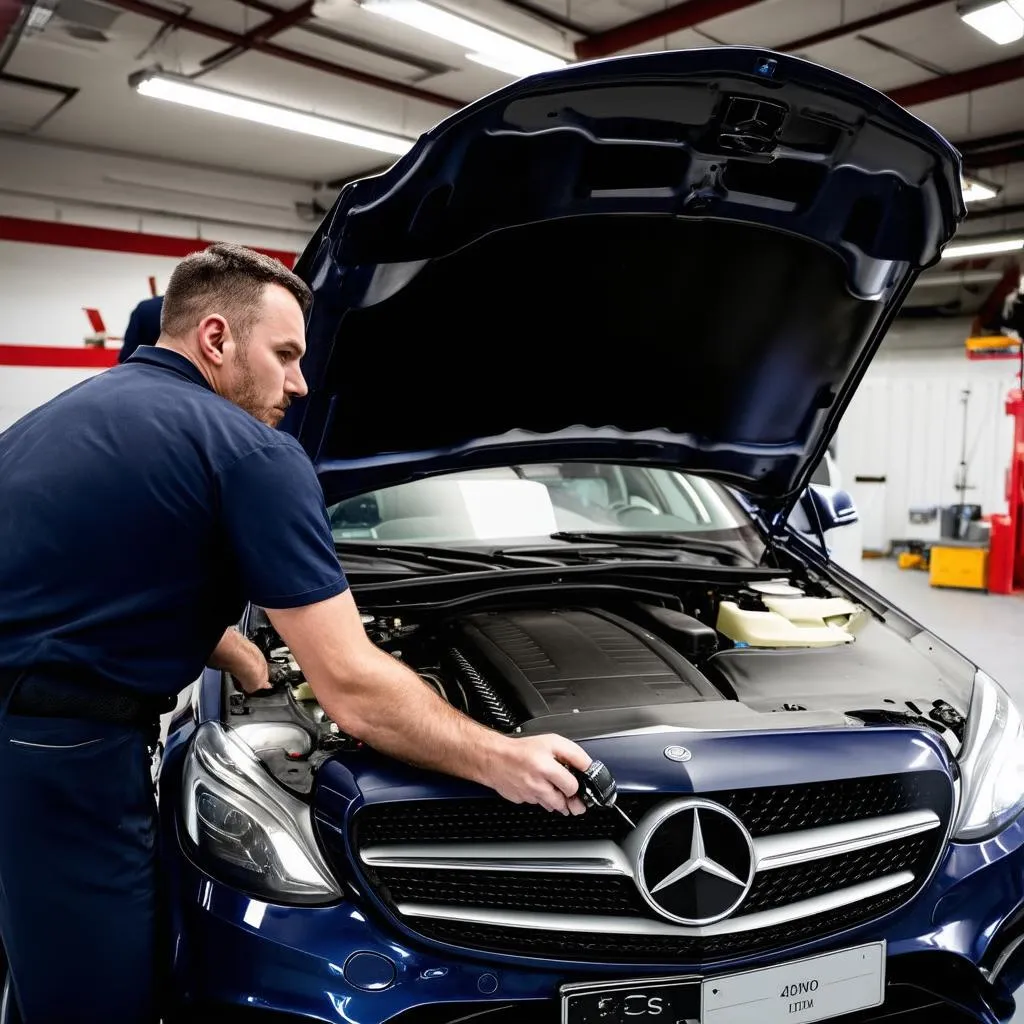 Mercedes Mechanic at Work