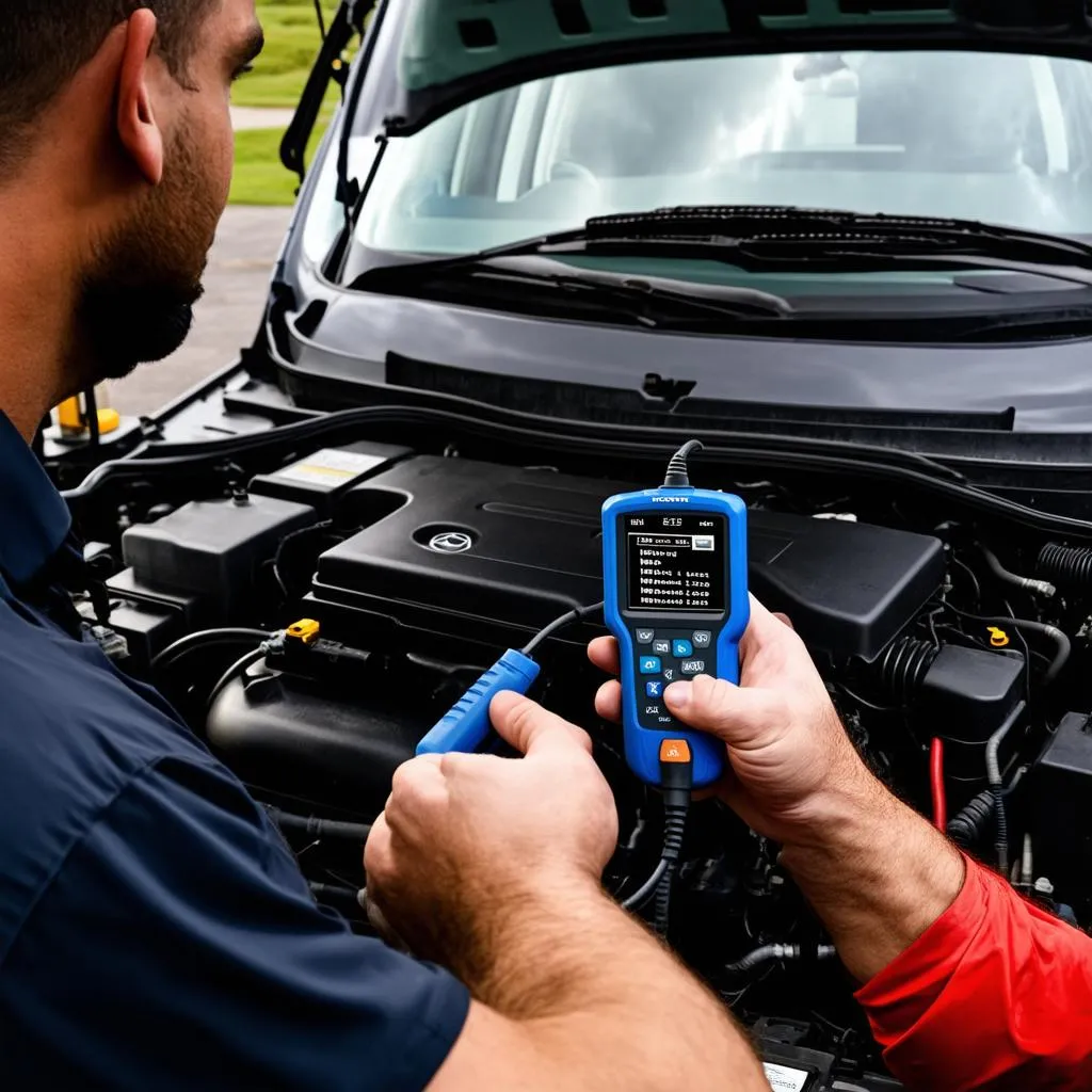 Mercedes Vito Diagnostic Tool in Use