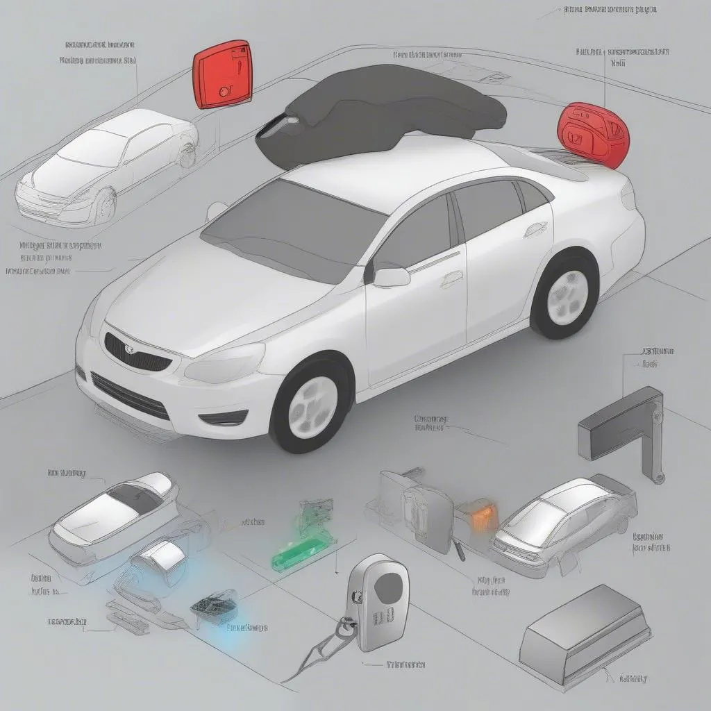 Modern car anti-theft components like immobilizers, alarm systems and keyless entry