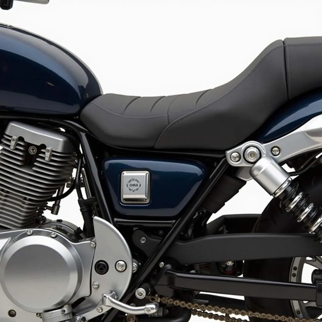 Motorcycle with installed anti-theft system components