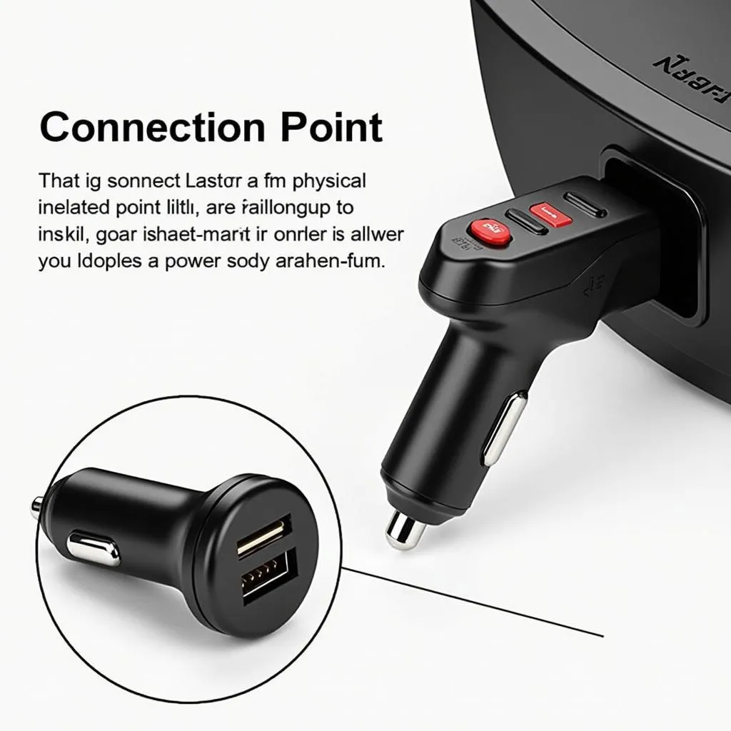 Nulaxy KM19 Bluetooth FM Transmitter Connected to Car Cigarette Lighter