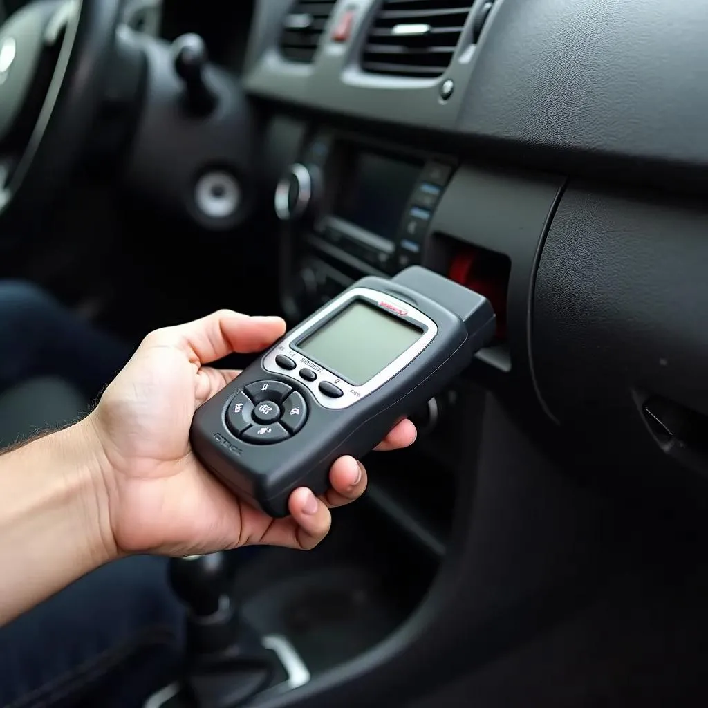 Using an OBD2 code reader on a car