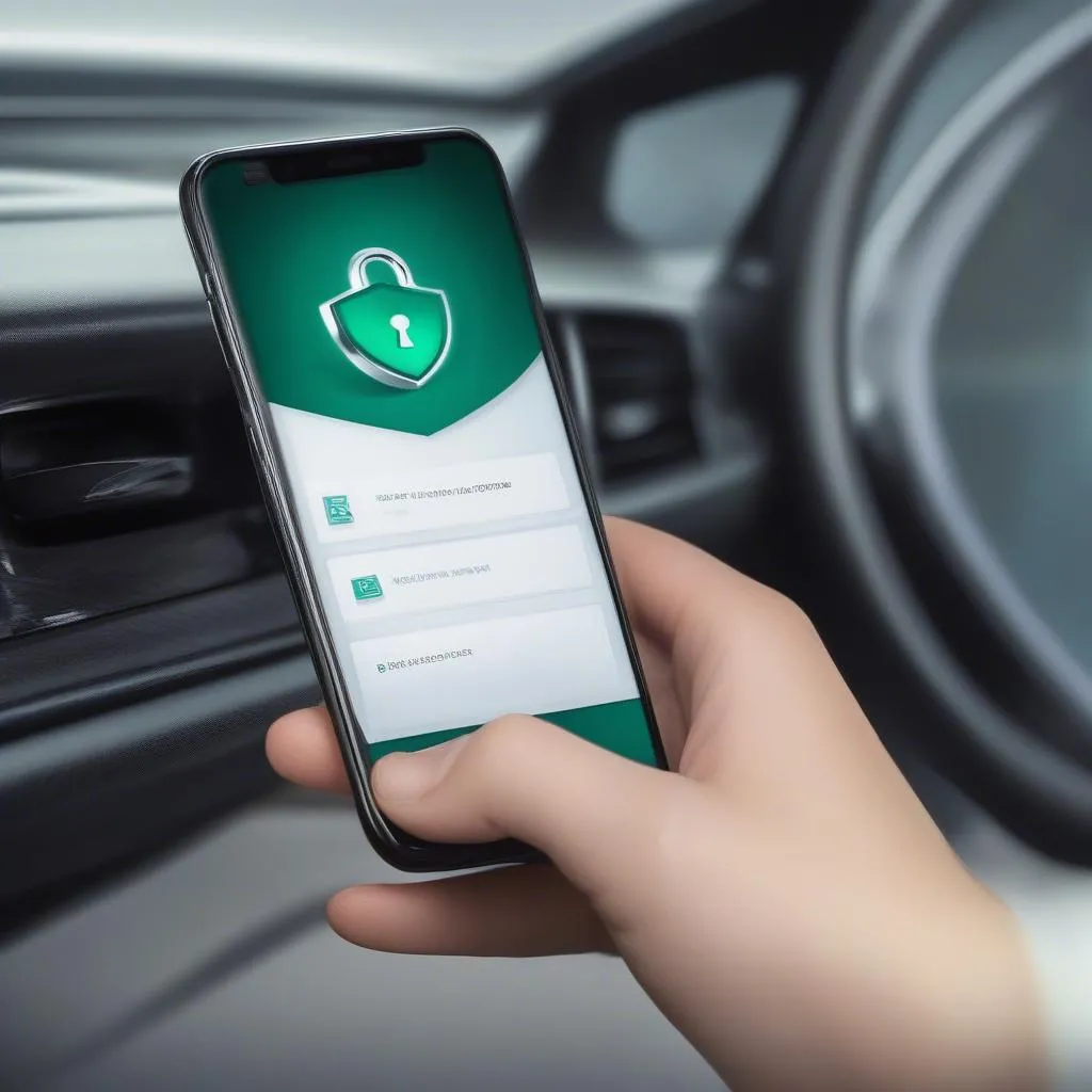 Using the Kaspersky app to remotely lock your car.