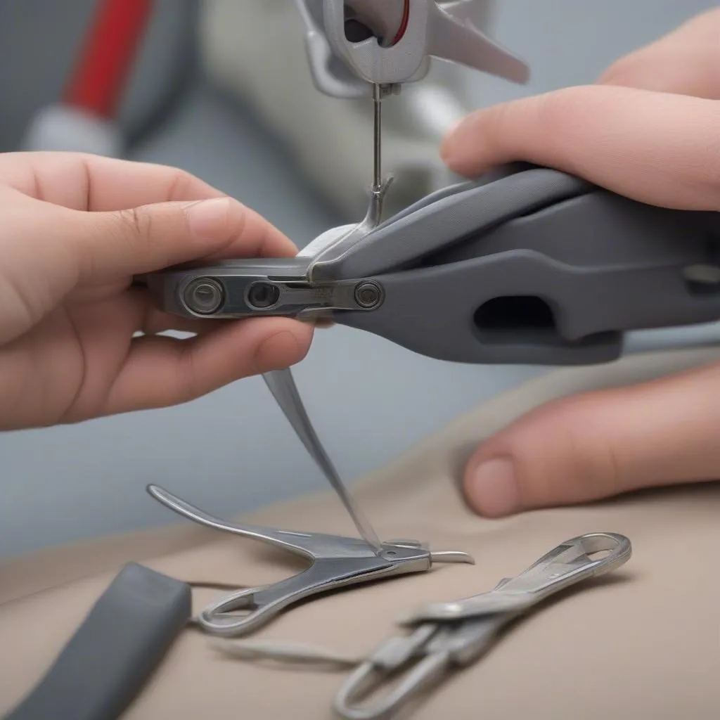 Using Pliers to Remove a Security Tag