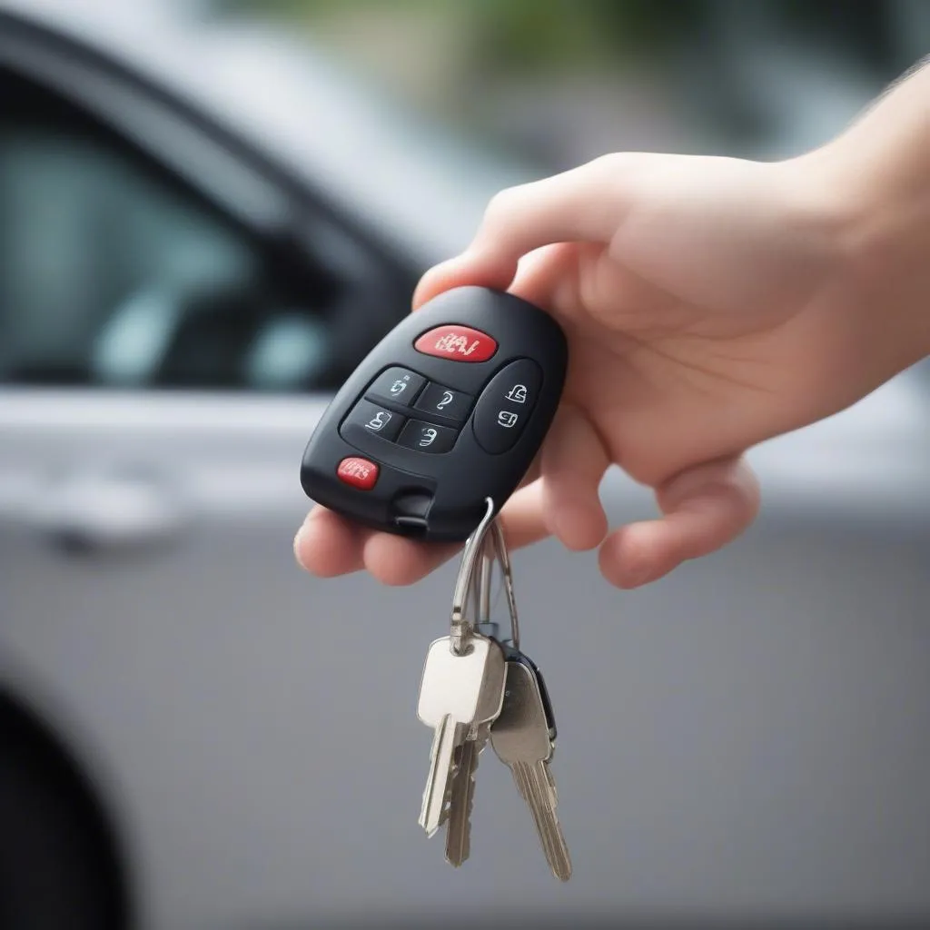 Resetting a car alarm using the key fob.