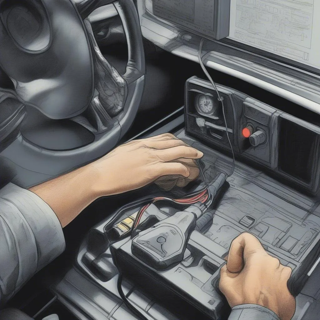 Mechanic resetting car anti-theft system