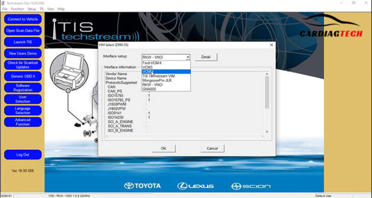 Toyota Techstream Software Version 18 Select VCI