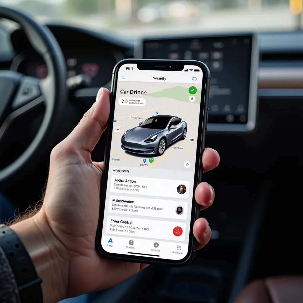 Tesla Owner Using Mobile App for Security