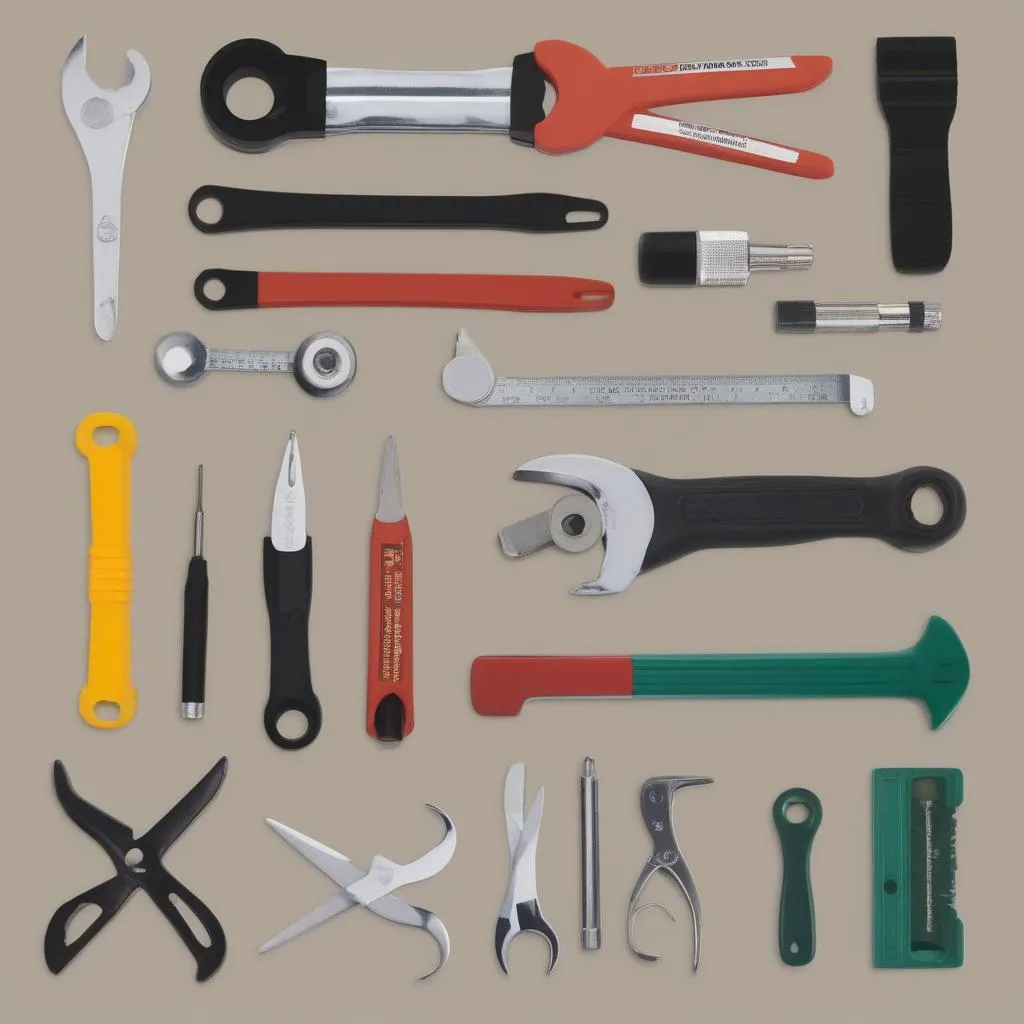 Car Repair Tools Laid Out