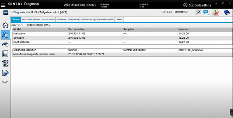 Use Xentry to diagnosis the issue 