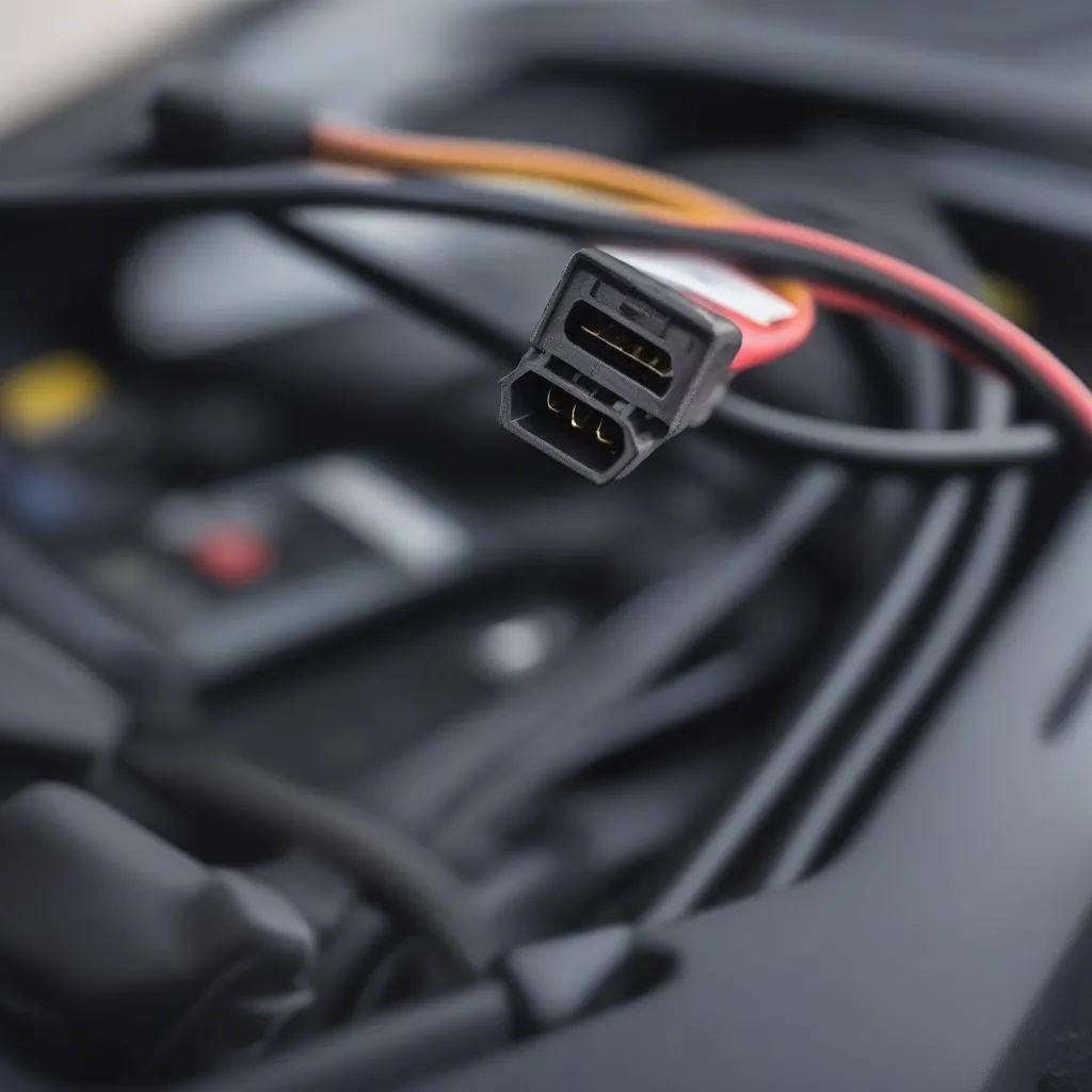 VAG COM Cable Connected to Car