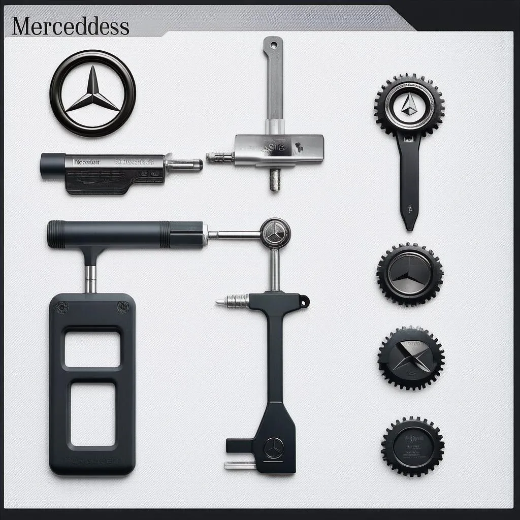 Different types of Mercedes diagnostic tools.