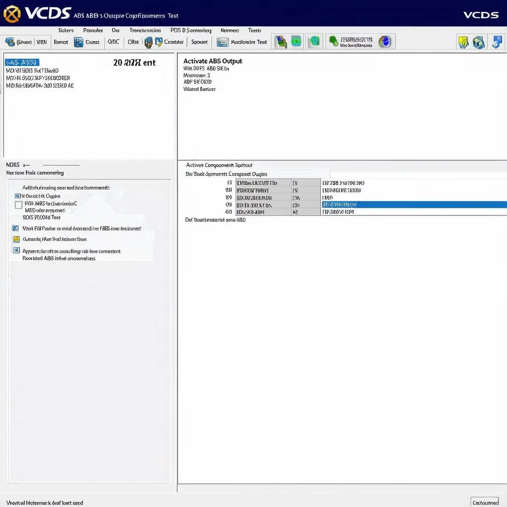 VCDS ABS Output Test Screen