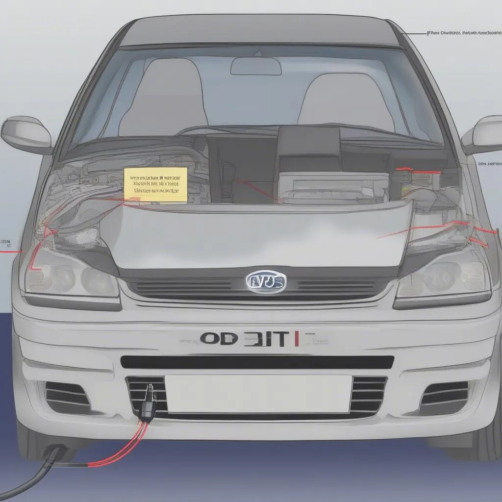 VCDS cable connected to OBD2 port