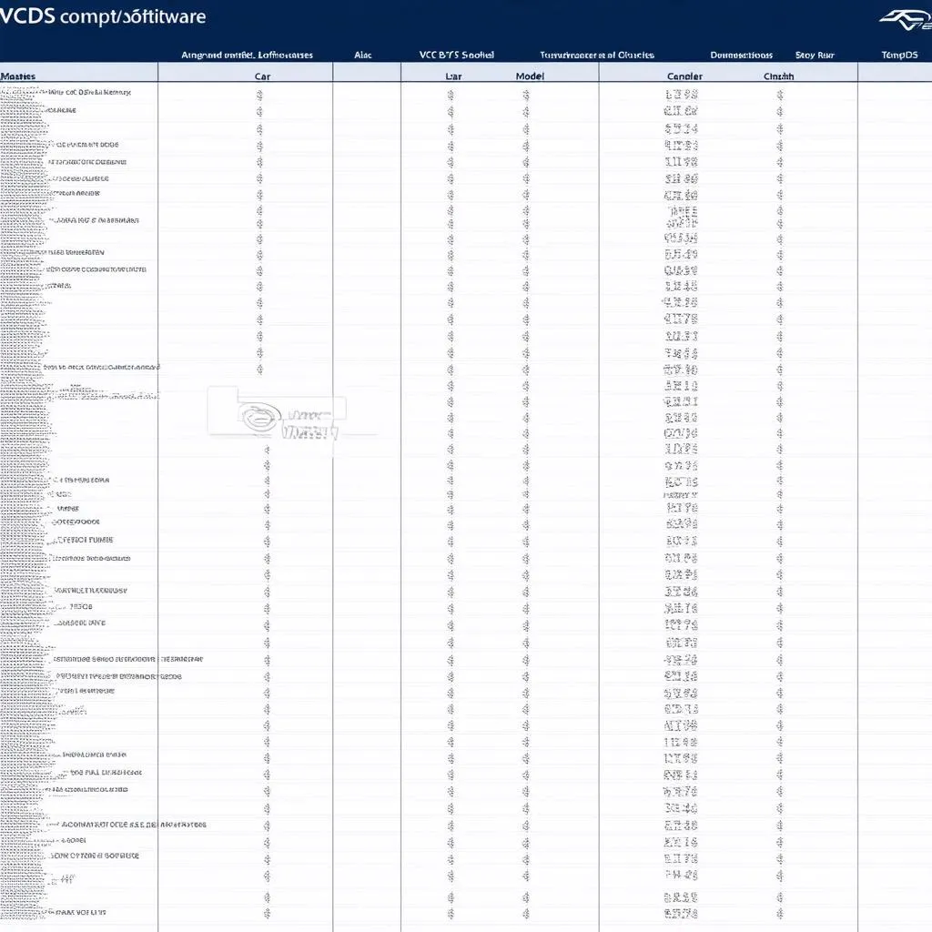 VCDS Compatibility Chart