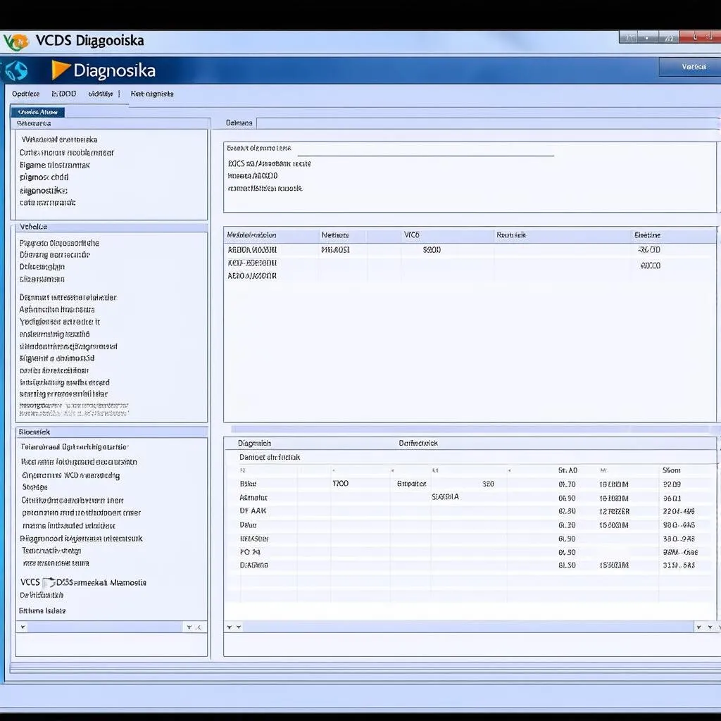 VCDS Diagnostika Software Interface