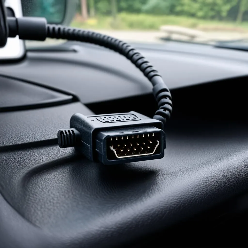 VCDS lead connected to a car