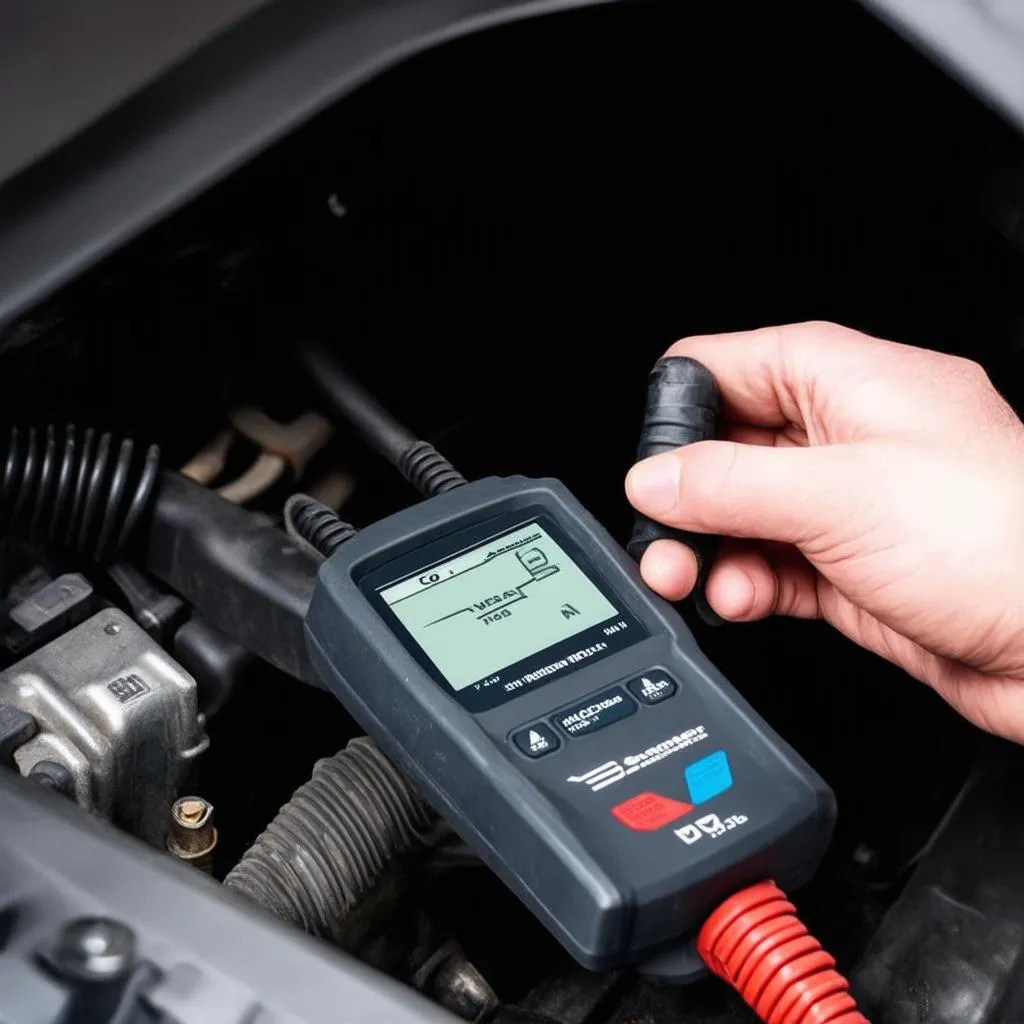 VCDS Scanner Tool connected to a car's OBD-II port