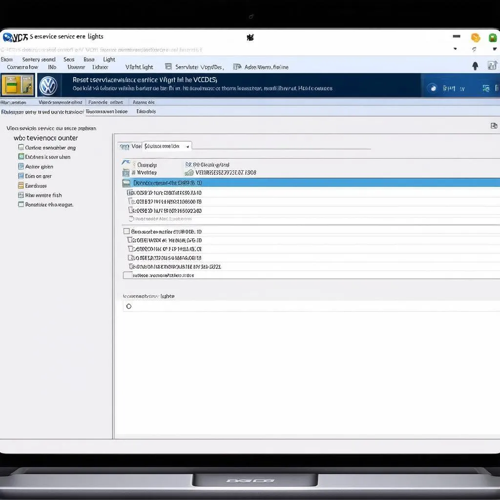 VCDS Service Reset Screen