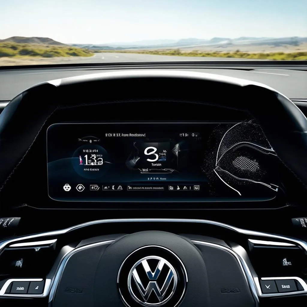 Digital dashboard display inside a Volkswagen Arteon