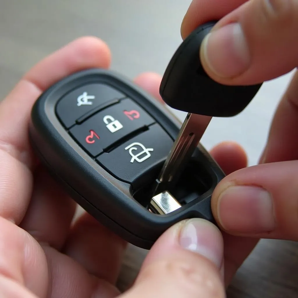 Volkswagen Golf key fob with hidden mechanical key