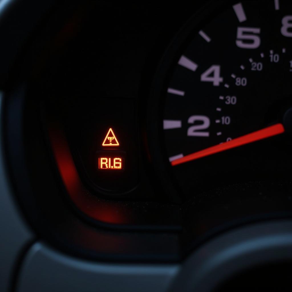 2004 Honda Accord dashboard with brake warning light illuminated